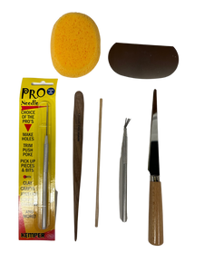 Fettling Knife, Metal Scraper, Needle Tool, Scoring Stick, Wood Model Tool, Manicure Stick, Sponge
